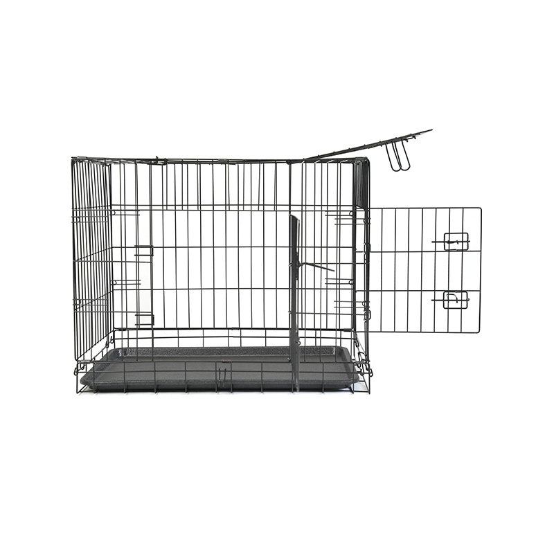 DH016-2 Cuccia per animali domestici pieghevole a 2 porte con vassoio in ABS